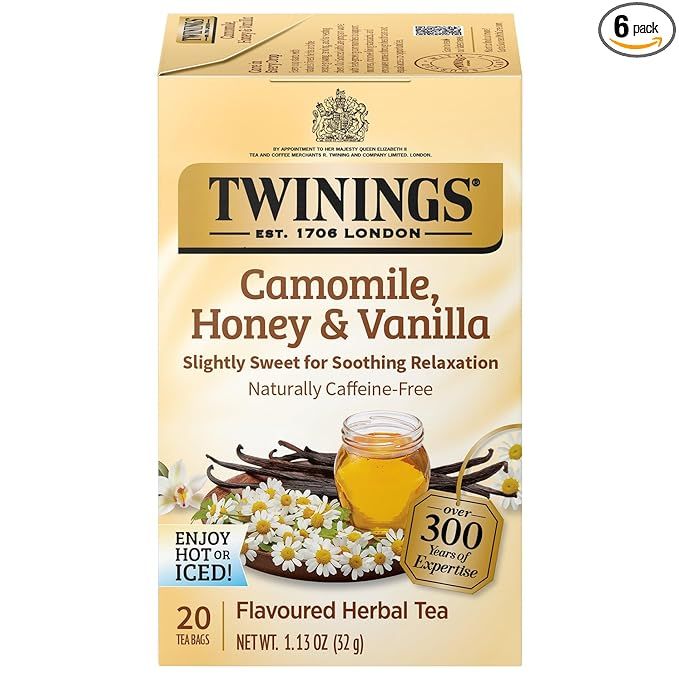Twinings Pure Camomile & Honey Herbal Tea individually Wrapped Bags, Naturally Caffeine Free 20 C... | Amazon (US)