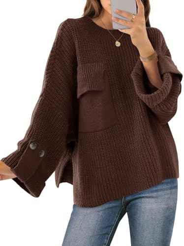 Womens Oversized Chunky Knit Pullover Sweater Trendy Crewneck Long Sleeve Casual Sweaters Fall Wi... | Amazon (US)