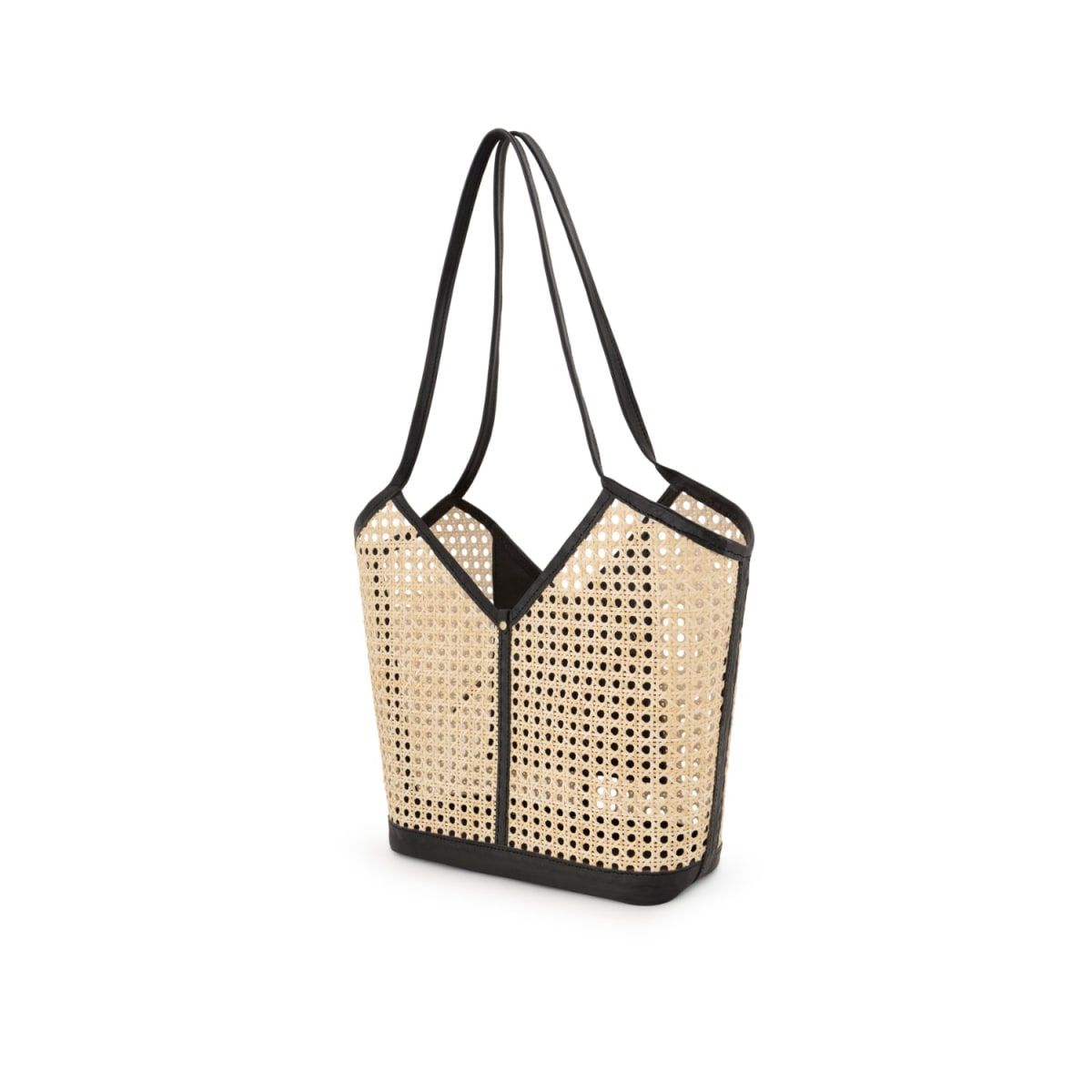 Sophie Rattan & Leather Tote | Wolf & Badger (US)