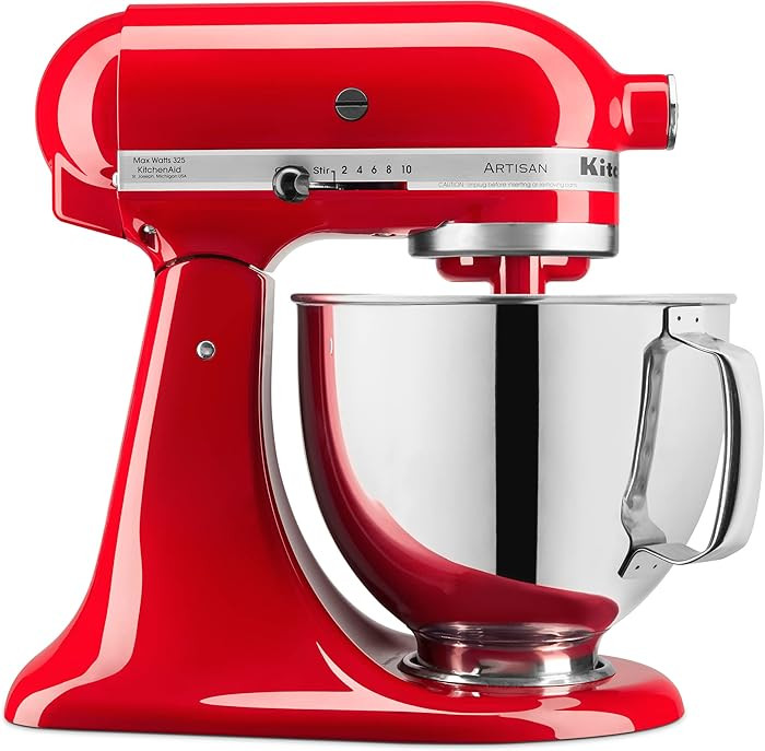 KitchenAid Artisan Series 5 Quart Tilt Head Stand Mixer with Pouring Shield KSM150PS, Passion Red | Amazon (US)