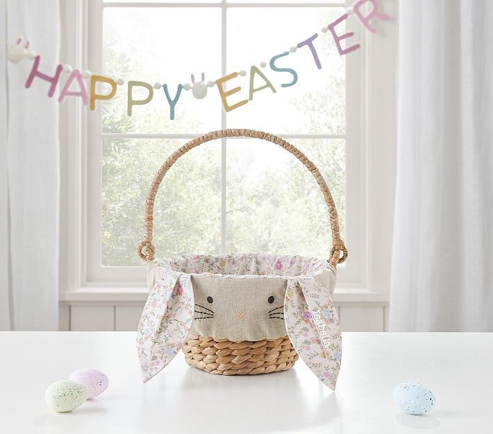 Floral Bunny Ear Easter Basket Liners | Pottery Barn Kids