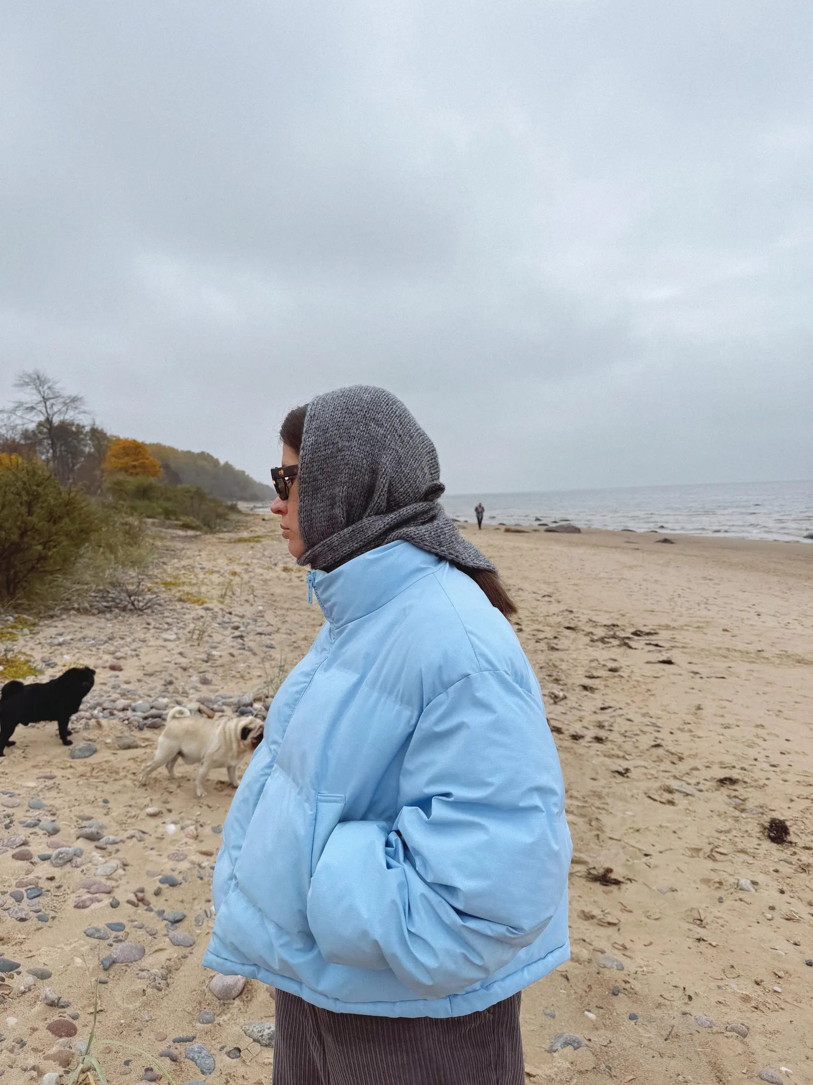 Hand - Knitted Mohair Melange Headscarf in Charcoal Gray. - Etsy | Etsy (US)