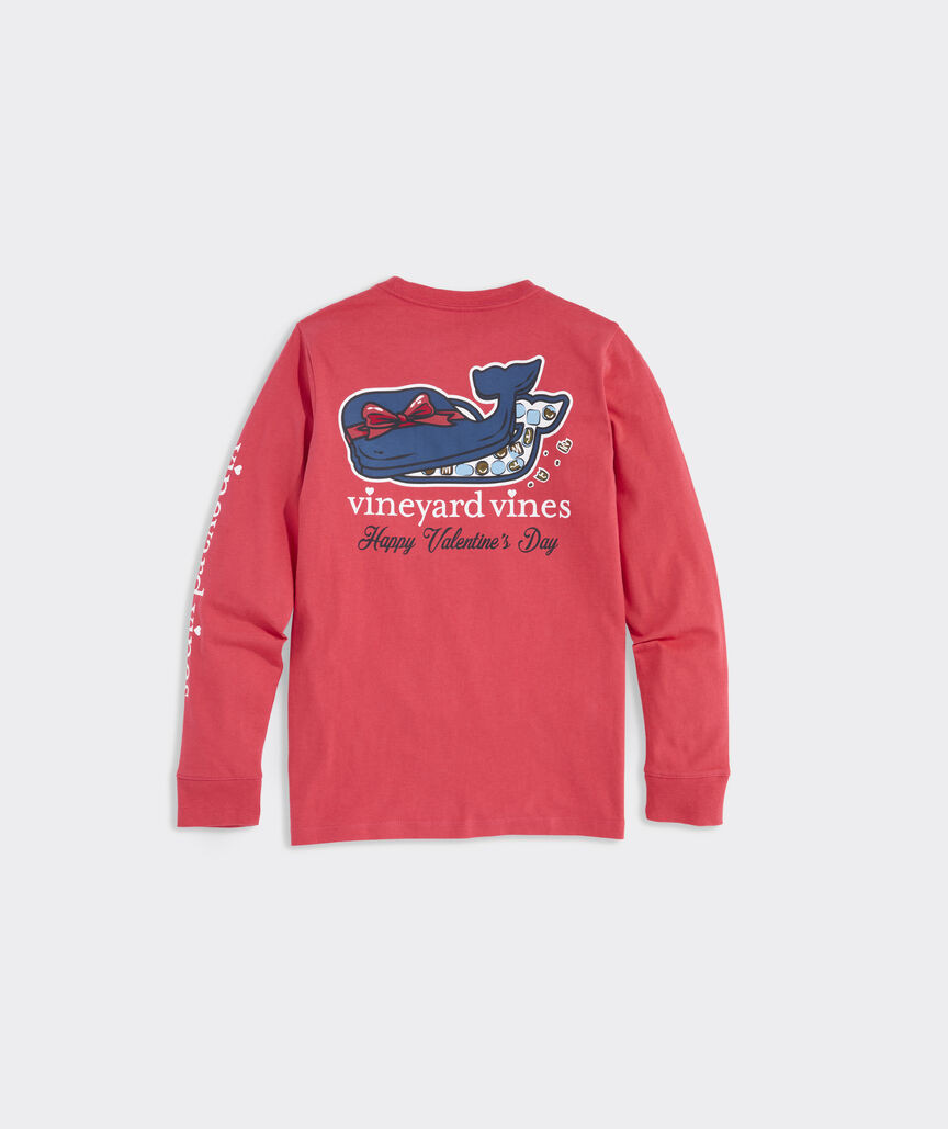 Boys' Valentine's Chocolate Whale Box Long-Sleeve Pocket Tee | vineyard vines