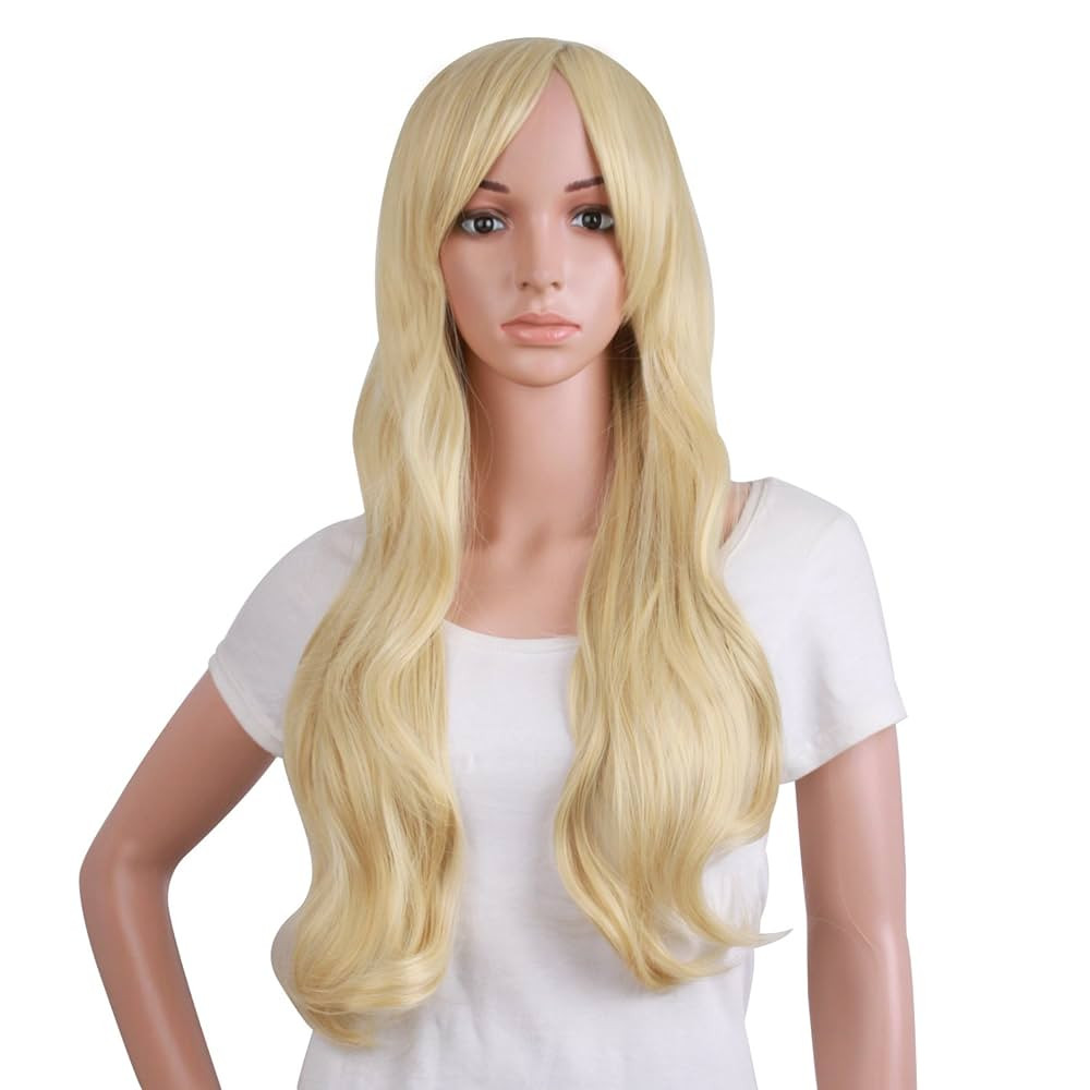 MapofBeauty 70 cm/ 28 Inch Long Curly Natural Fashion Beautiful Wig (Blonde) | Amazon (US)