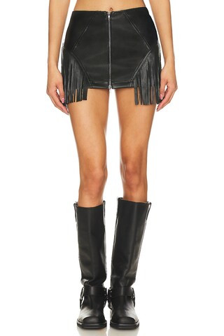 superdown Riley Faux Leather Skirt in Black from Revolve.com | Revolve Clothing (Global)