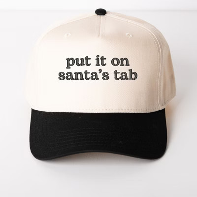 Embroidered Put It On Santa's Tab - Women's Canvas Trucker Hat | Target