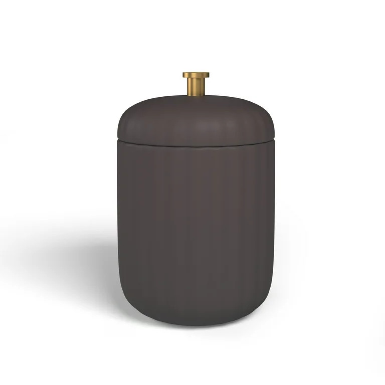 Beautiful Fluted Stoneware 2-Piece Vanity Jar Set by Drew Barrymore, Charcoal Gray | Walmart (US)