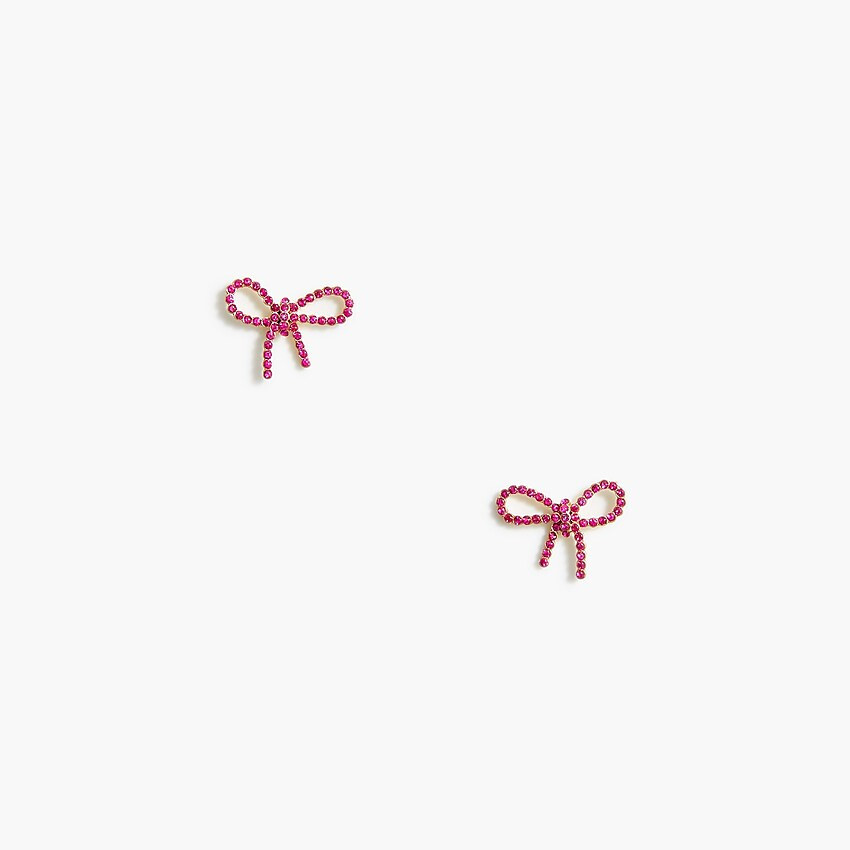 Crystal bow stud earrings | J.Crew Factory