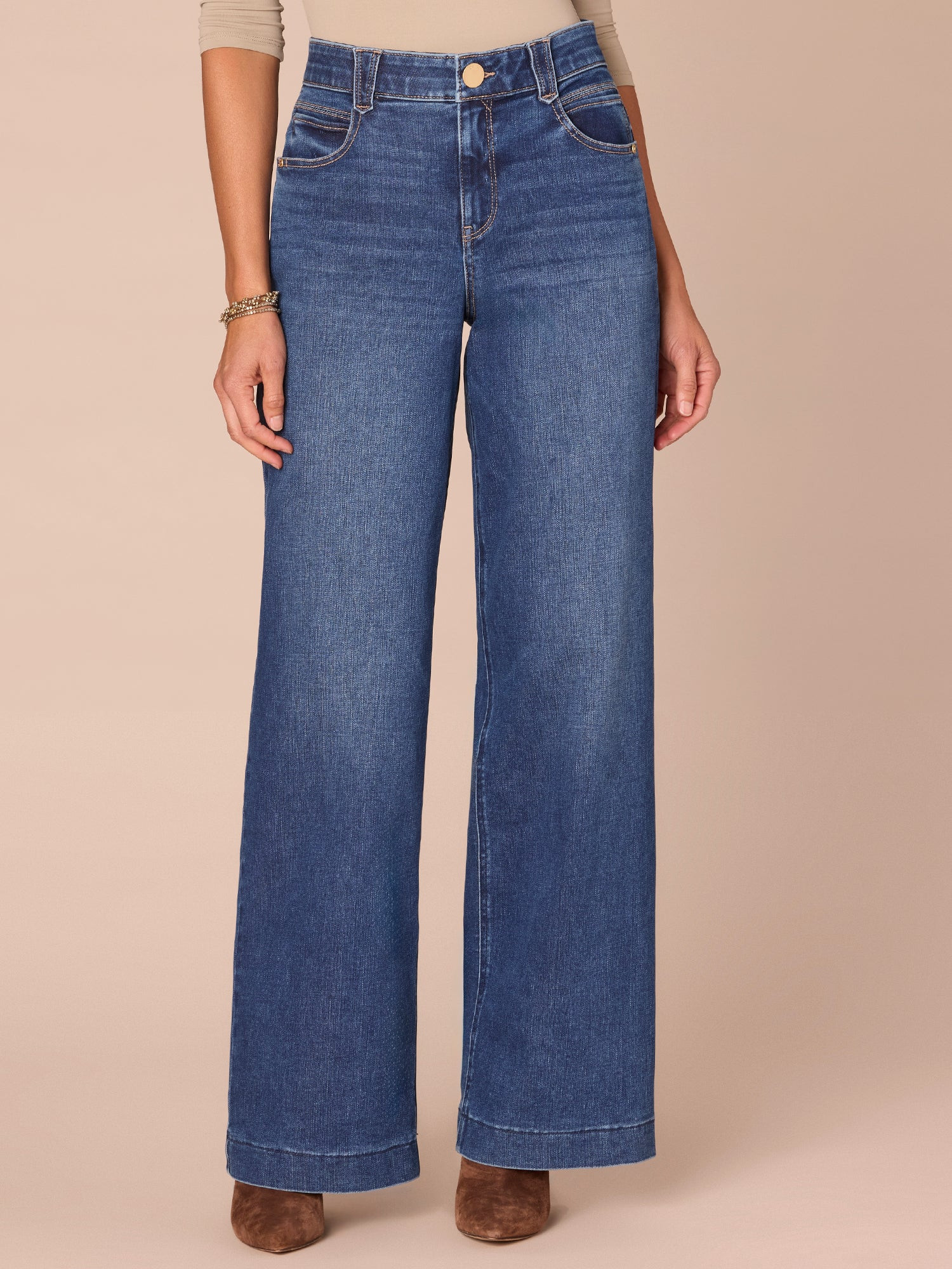 "Ab"solution® High Rise Wide Leg Jeans with Double Pockets | Democracy Clothing