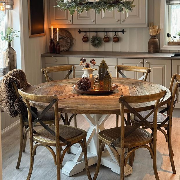 Wood Cross Back Dining Chair | Antique Farm House