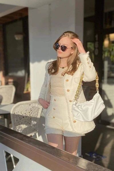 Paloma Ivory Tweed Oversized Jacket | J.ING