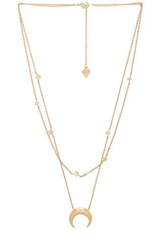 Crescent & Constellation Necklace in Gold | Revolve Clothing (Global)