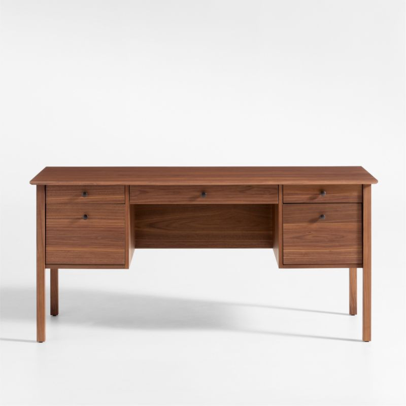 Ainsworth Walnut Executive Desk + Reviews | Crate & Barrel | Crate & Barrel