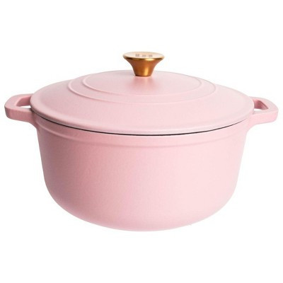 Lexi Home Enameled 6 Qt. Cast Iron Dutch Oven - Pink Matte | Target