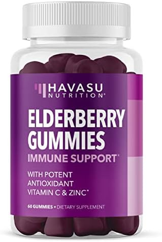 Elderberry Gummies with Zinc and Vitamin C Herbal Supplements Ingredient for Potent Antioxidant S... | Amazon (US)