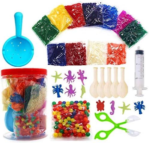 Non Toxic Water Beads Kits for Kids-Assorted Colors Small 11000 Water Beads,150 Jumbo Large Beads... | Amazon (US)