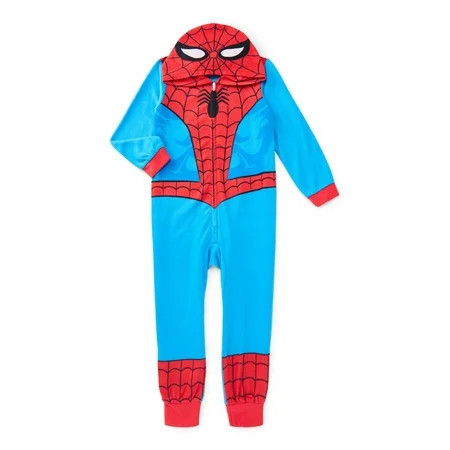 Marvel Spider-Man Boys Cosplay Union Suit with Hood, Sizes 4-12 | Walmart (US)