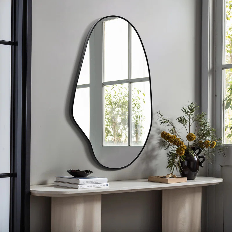 Black Frame Oblong Accent and Vanity Wall Mirror | Wayfair North America