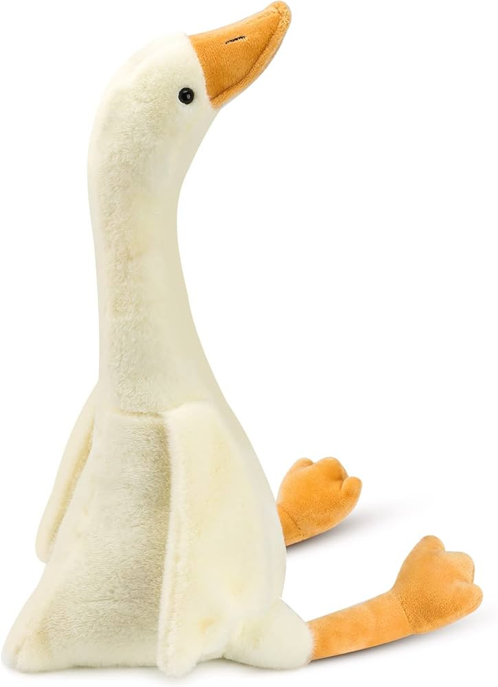 14" Swan Stuffed Animal, Soft Smooth Goose Plush Stuff Toy Gifts for Child Boys Girls (White) | Amazon (US)