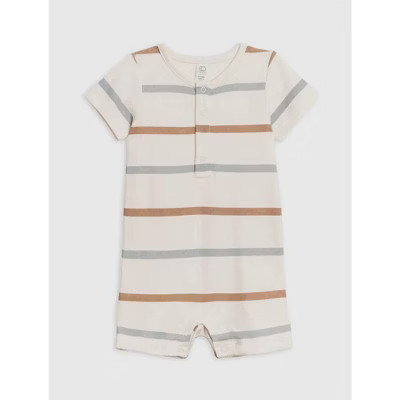 Boy's Boys' Organic Mason Striped Romper - COLORED ORGANICS 12-18M | Target