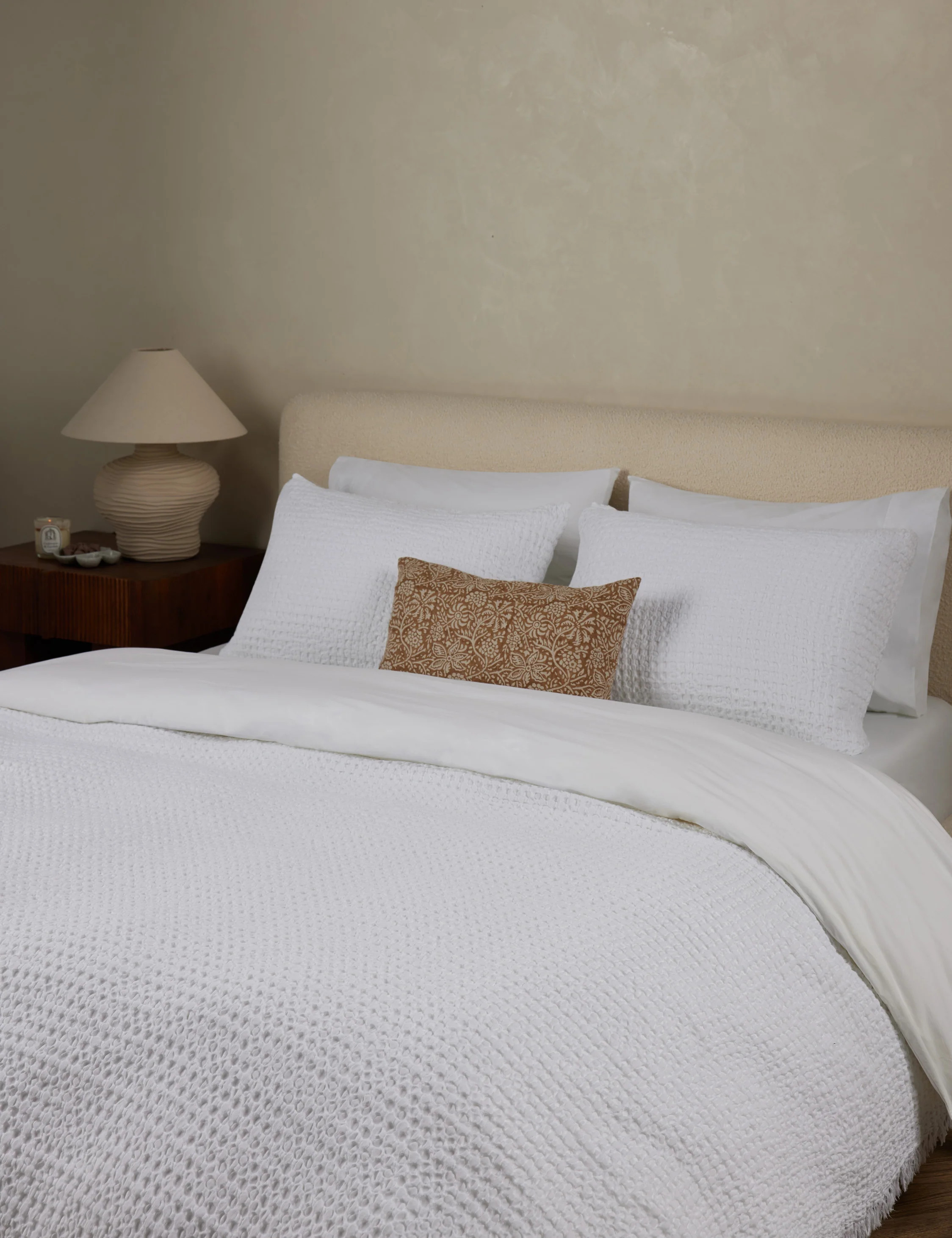 Lenora Textured Cotton Linen Blanket | Lulu and Georgia 