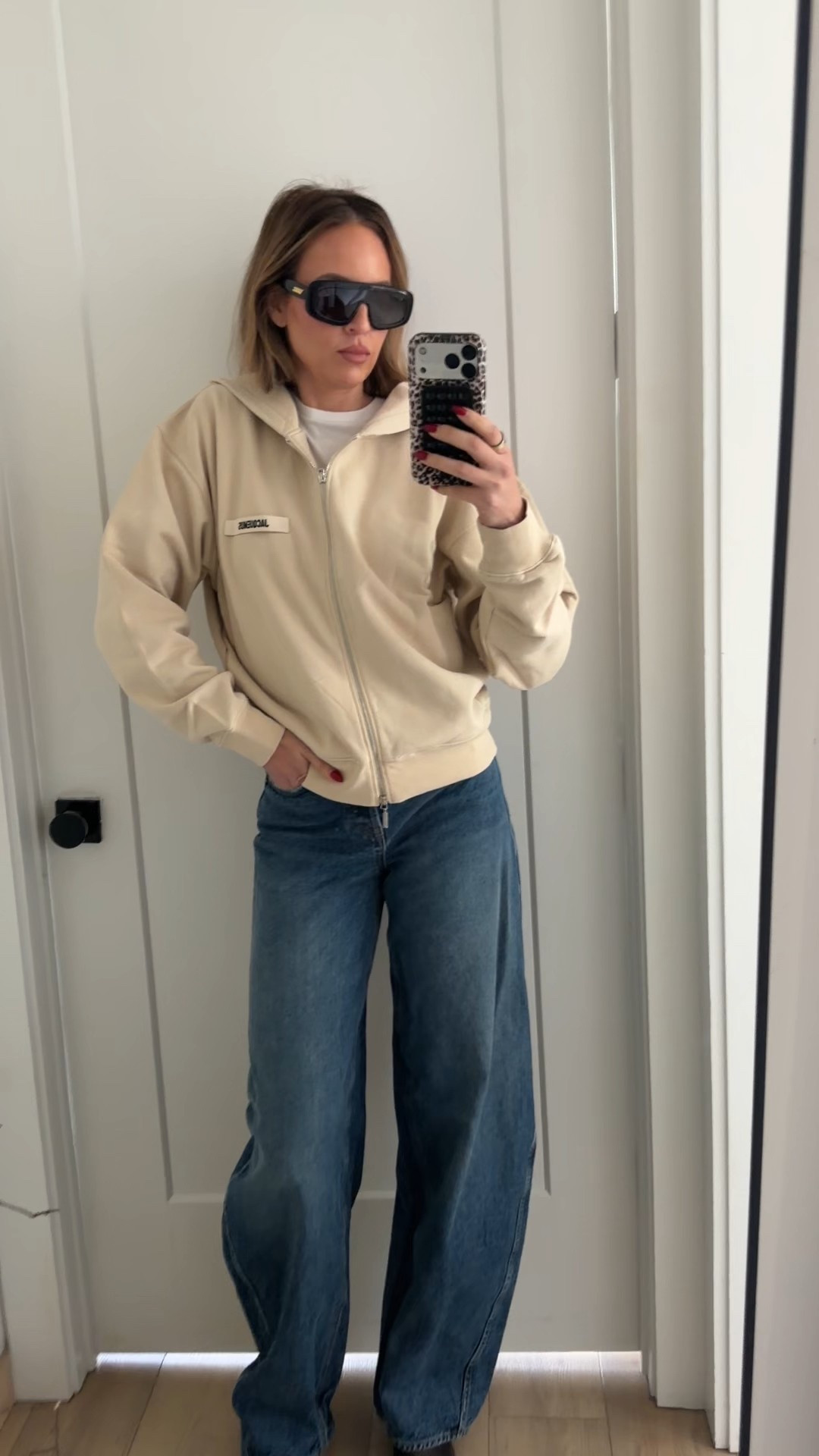 Wearing a large in the sweatshirt. I sized down 2 sizes in the jeans!

#LTKootd #LTKmomlife #LTKTall