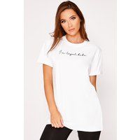 White Shirts - I'M Loyal Babe White Oversized Slogan t Shirt | In The Style (UK)