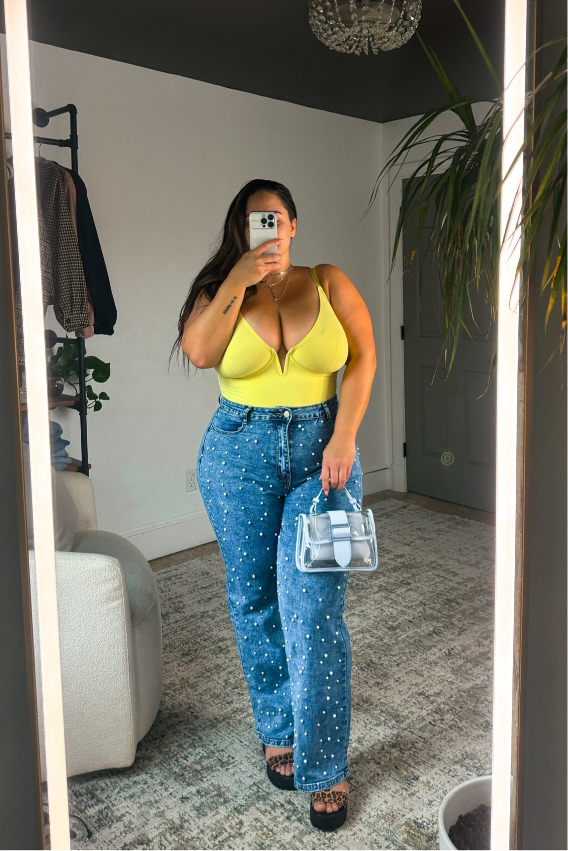 Concert outfit idea! 

5’2” / size 14-16 / 38J 

Wearing bodysuit in a size 3XL (built in Shapewear) 

jeans size XL (with plenty of room, very stretchy) 

Bag is stadium approved 

#concertoutfits #shapewearbodysuits #pearljeans #curvyjeans #stetchyjeans #elevatedcasual #chicstyle #amazonstyle #affordableoutfits 

#LTKMidsize #LTKStyleTip #LTKFindsUnder50