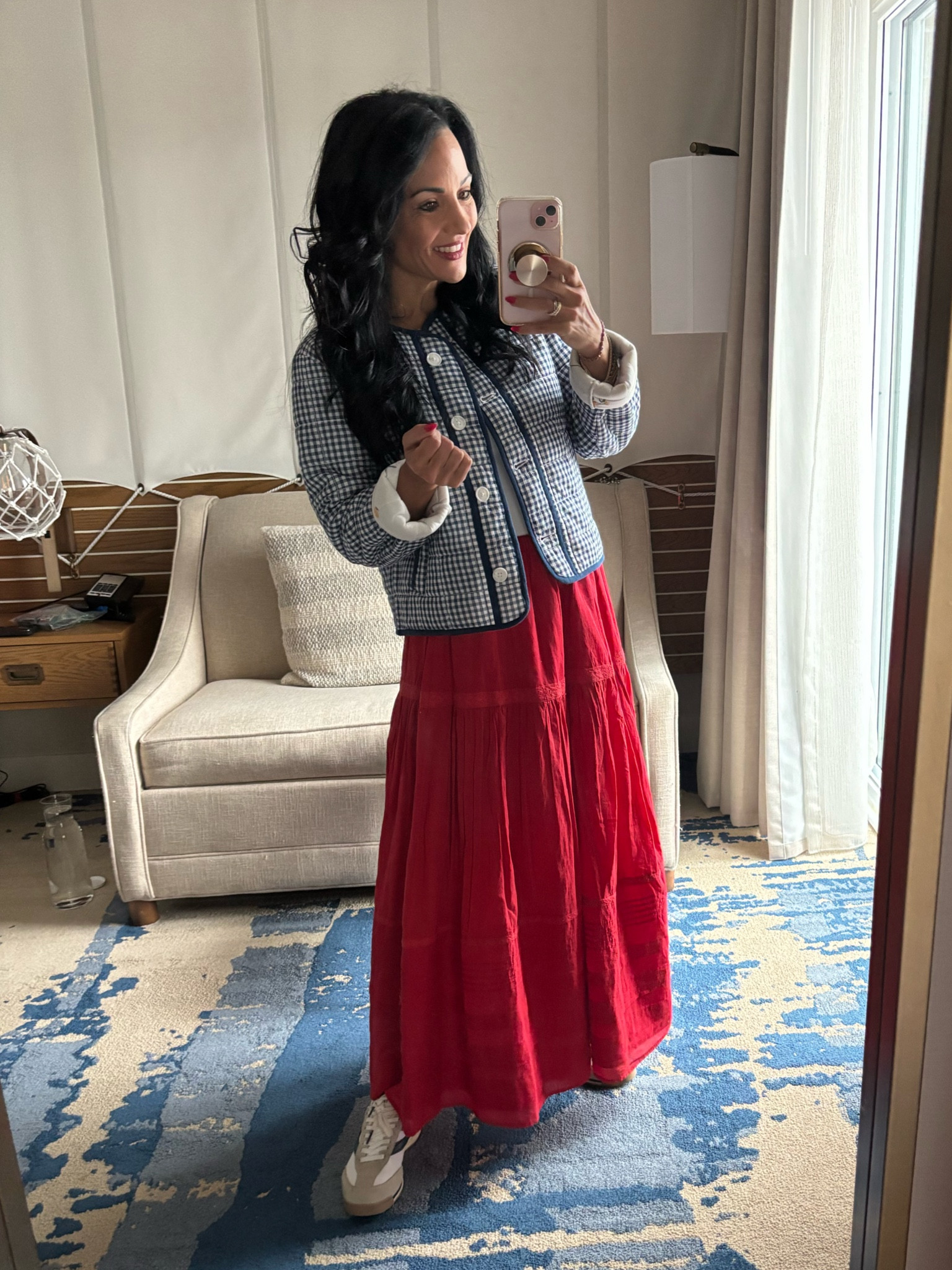 Gangnam jacket with a red maxi skirt on sale

#LTKootd #LTKSaleAlert #LTKOver40