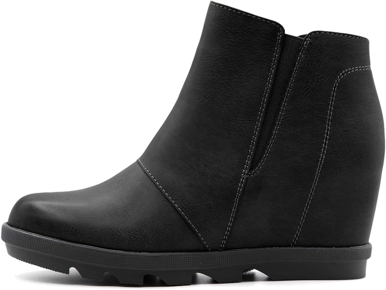 Athlefit Wedge Booties for Women with Heel Hidden Wedge Boots Ankle Boots Wedge Booties | Amazon (US)