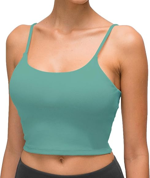 Summer Workout Tops for Women Sports Bras Camisole Crop Padded Tank Tops Cute Cami Shirts Clothes... | Amazon (US)