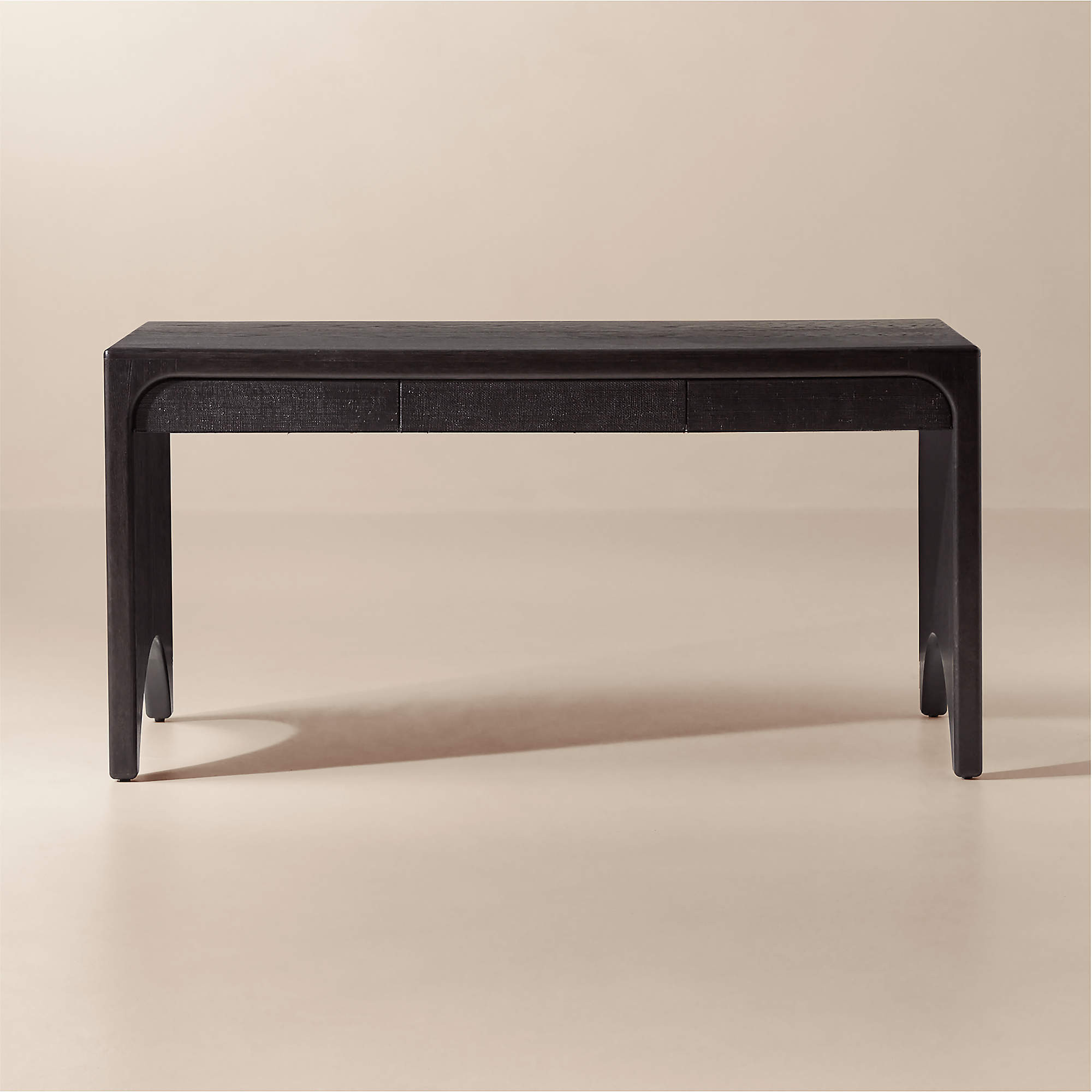 Ines 60" 3-Drawer Black Wood Desk | CB2 | CB2