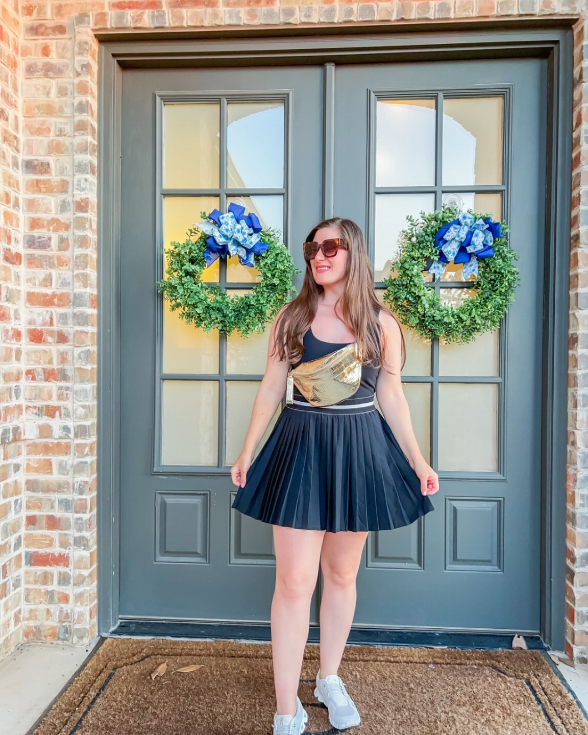 GRWM to go to the park! Love this @carolinehill belt bag. It’s on sale for $20. ✨ 💛 I’ve been living in exercise dresses for the park these days too. 

#LTKActive #LTKStyleTip #LTKFindsUnder50