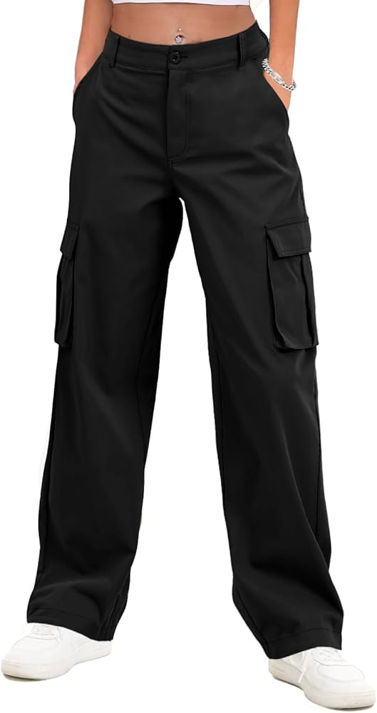Gracyoga Cargo Pants for Women High Waisted Wide Leg Casual Pants Y2k Streetwear Trousers with 6 ... | Amazon (US)