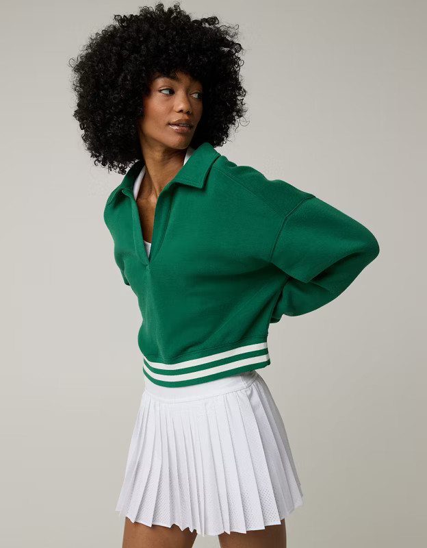 OFFLINE By Aerie Cloud Fleece Polo Sweatshirt | American Eagle Outfitters (US & CA)