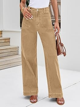 Cicy Bell Womens Wide Leg Jeans High Waisted Stretchy Baggy Loose Denim Casual Pants with Pockets | Amazon (US)