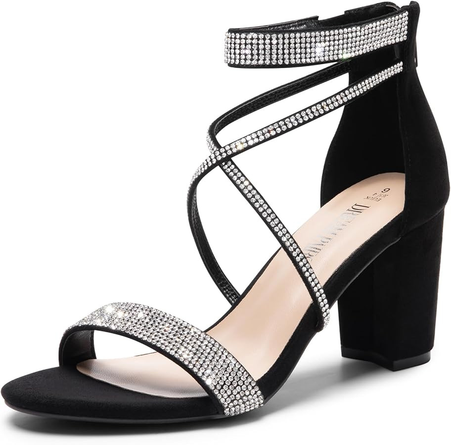 DREAM PAIRS Women's Chunk Low Heel Pump Sandals | Amazon (US)