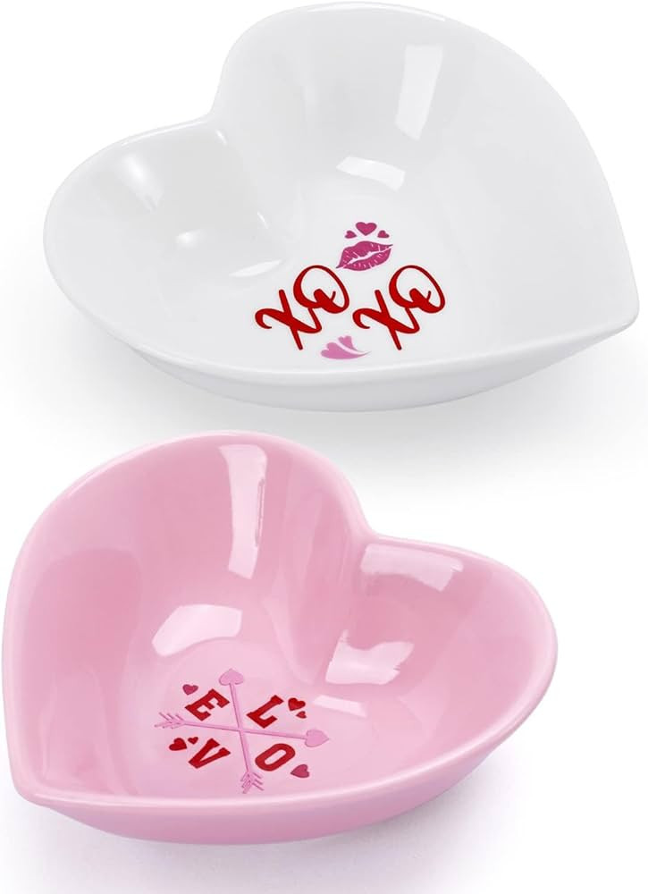 Nefelibata Valentine’s Day Heart Shaped Bowl Candy Dish Ceramic Candy Bowl | Amazon (US)