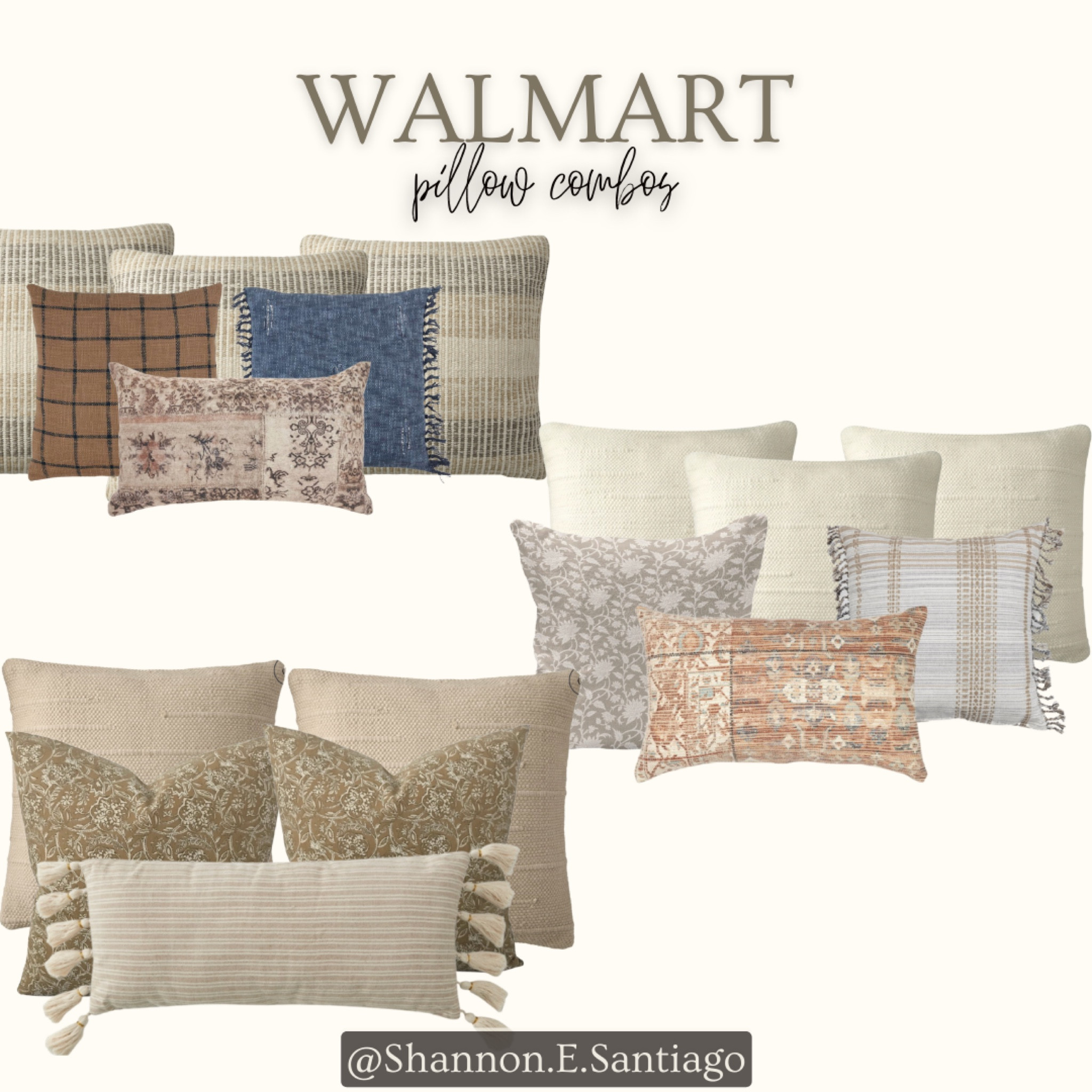 Walmart pillow combos, vintage style, modern vintage, cottage core, amber interiors style, modern rustic 

#LTKunder50 #LTKstyletip #LTKhome