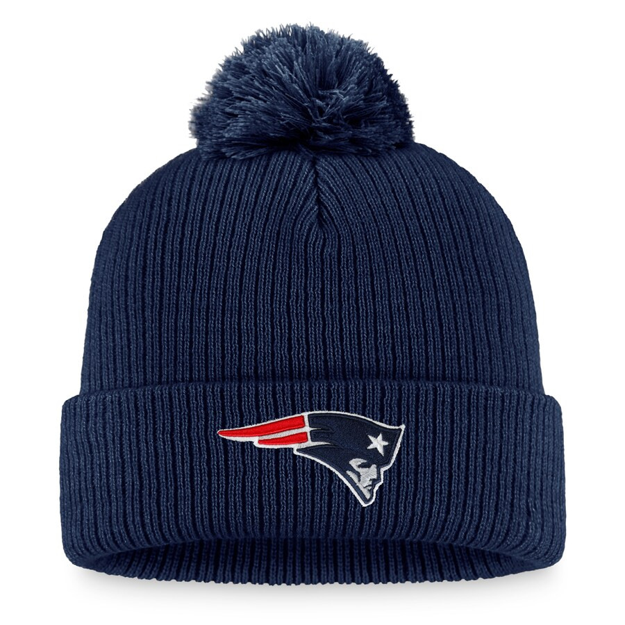 Women's New England Patriots Fanatics Navy Logo Cuffed Knit Hat with Pom | NFL Shop