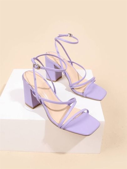 Ankle Strap Chunky Heeled Sandals | SHEIN