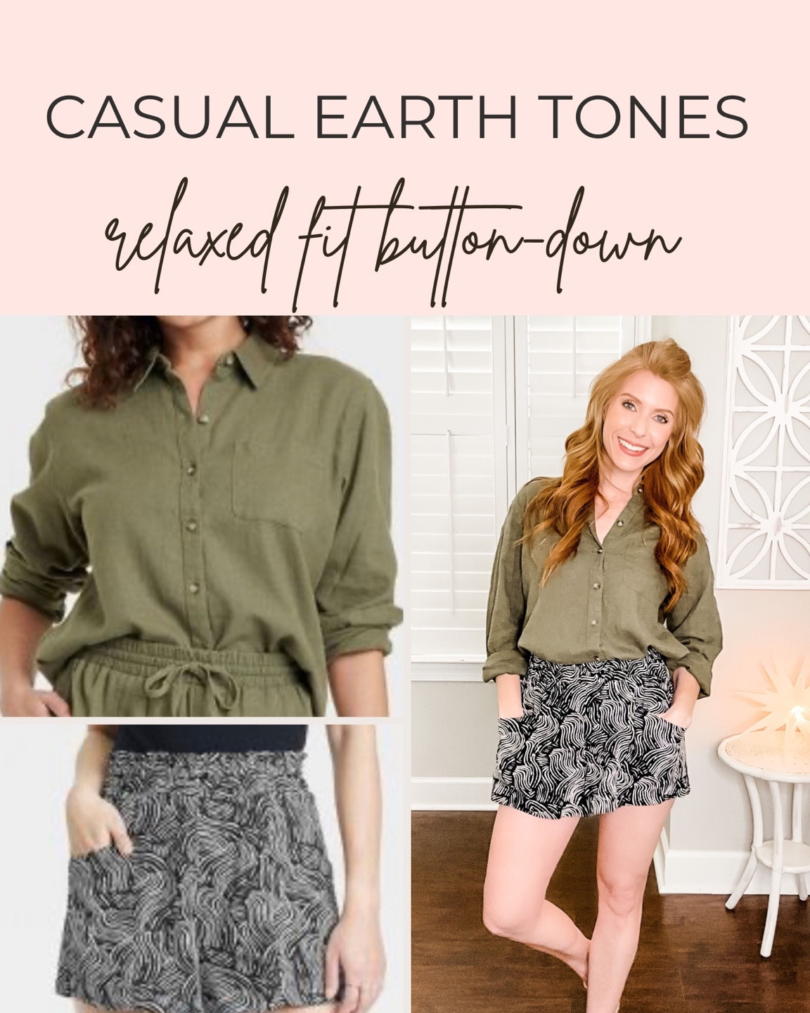 Button down linen shirt | print linen shorts | sandals 

XS in both pieces 
6 in sandals 

#LTKshoecrush #LTKstyletip #LTKunder50