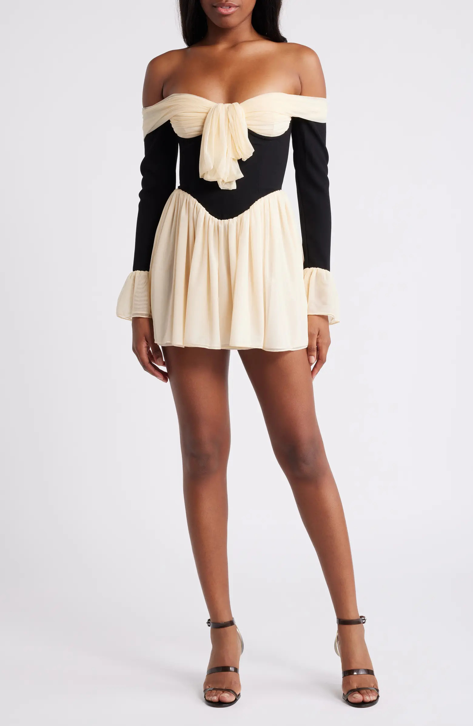 HOUSE OF CB Alana Strapless Long Sleeve Minidress | Nordstrom | Nordstrom