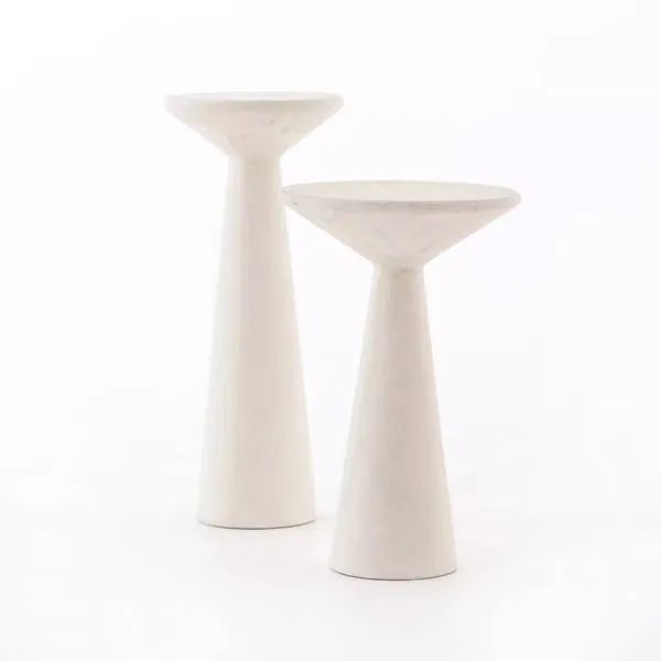 Ravine Concrete Accent Tables, Set Of 2 - Parchment White | Scout & Nimble
