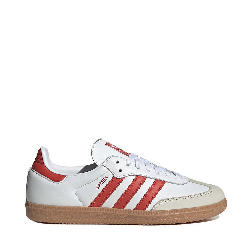 Womens adidas Samba OG Athletic Shoe - White / Solar Red / Off White | Journeys