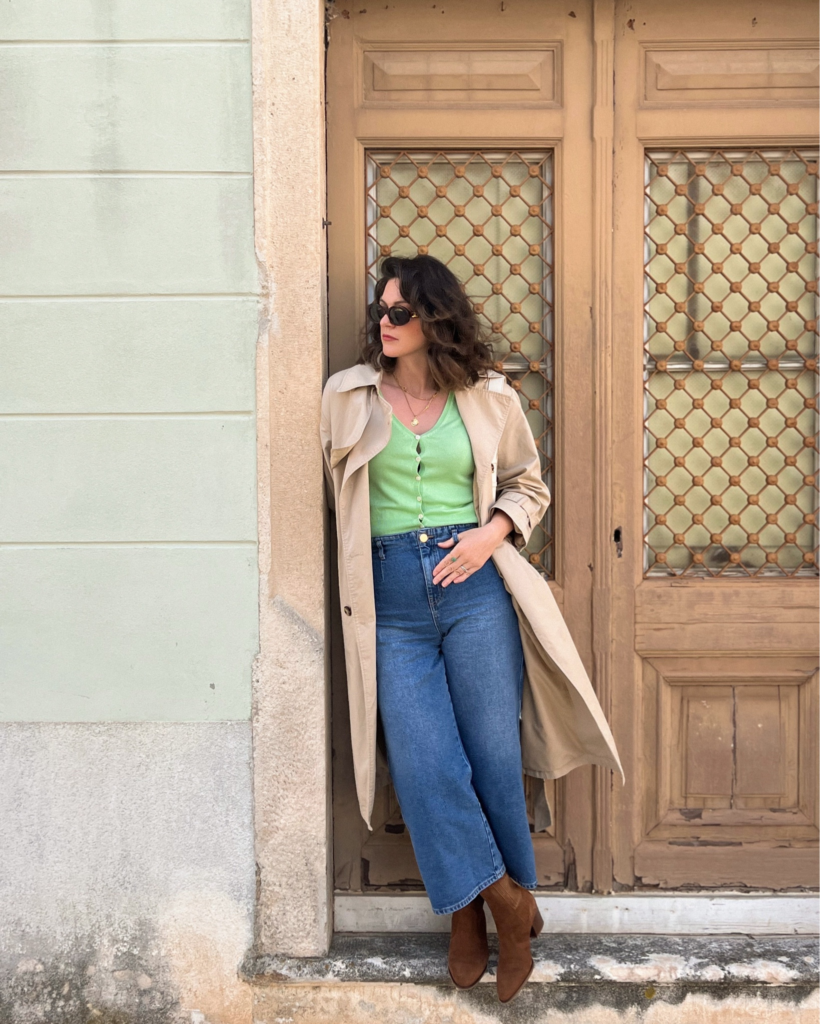 Spring look with trench coat and coulotte jeans. My cardigan is an old Banana Republic and can’t find the link #bananarepublic #trenchcoat #coulottejean #bootsdaim #bootssantiags #springoutfit

#LTKeurope #LTKworkwear #LTKstyletip