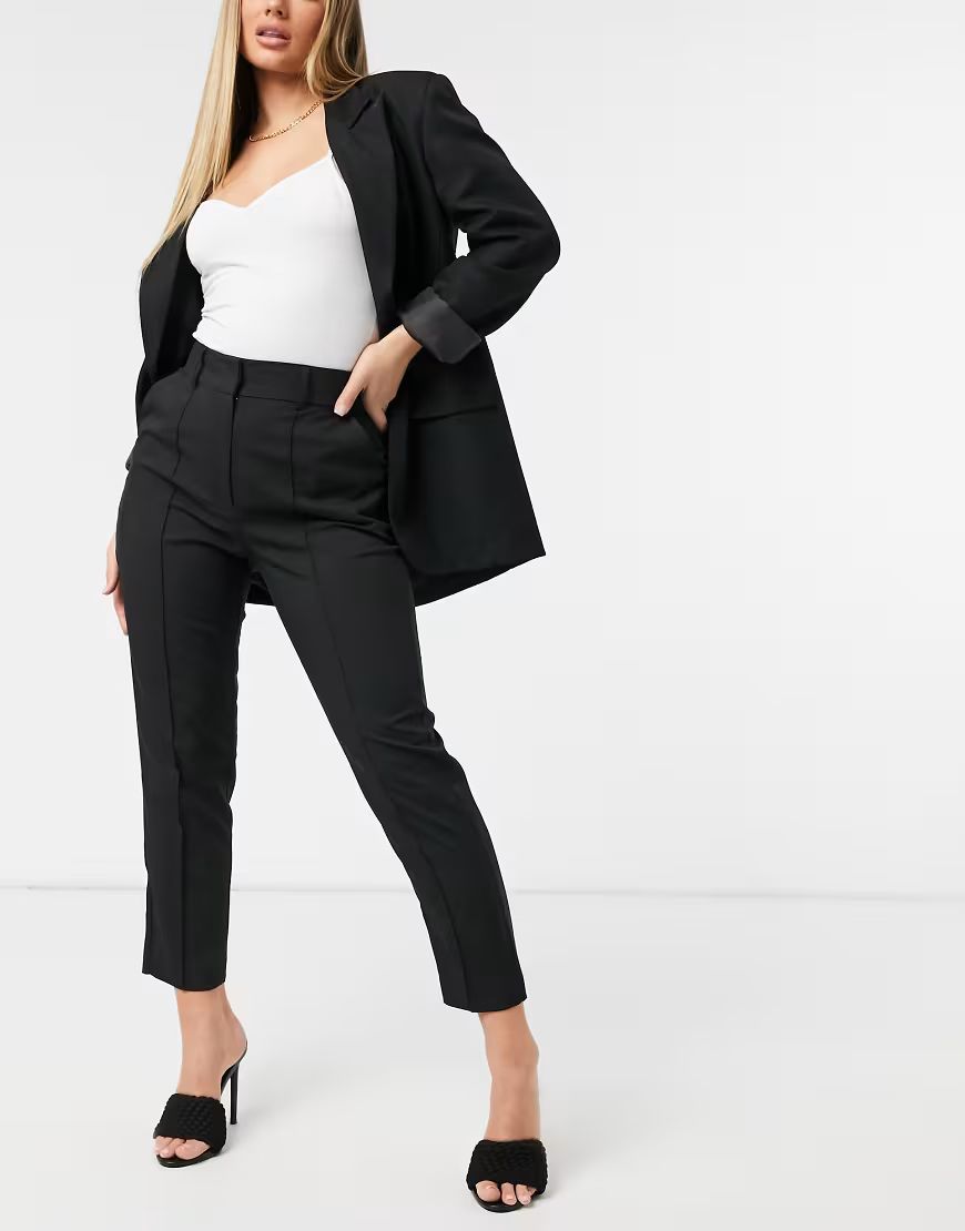 ASOS DESIGN Hourglass mix & match ankle grazer cigarette suit pants-Black | ASOS (Global)