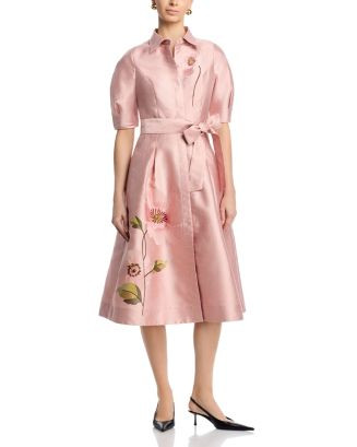 Teri Jon by Rickie Freeman Jacquard Embroidered Shirtdress | Bloomingdale's Women | Bloomingdale's (AU)