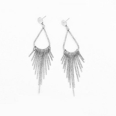 Hollywood Sensation Gold Long Tassel Earrings 4.25 Inches Silver | Target