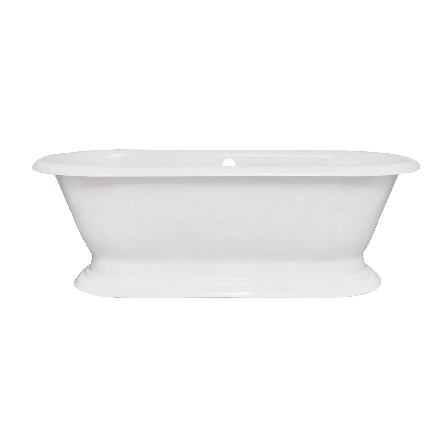 Kingston Brass Aqua Eden 72-Inch Cast Iron Oval Double Ended Pedestal Tub (No Faucet Drillings) &... | Wayfair North America